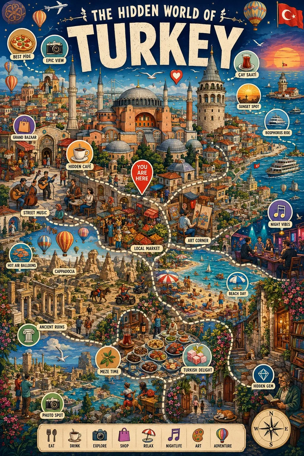 โปสเตอร์แผนที่เมืองแบบอินโฟกราฟิก: โลกจิ๋วที่ซ่อนเร้น 1
