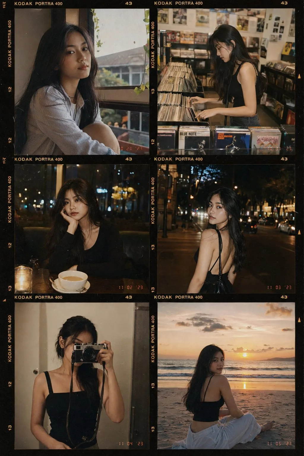 ภาพปะติดฟิล์ม 35mm สาวอินโดนีเซีย สไตล์วินเทจ 1