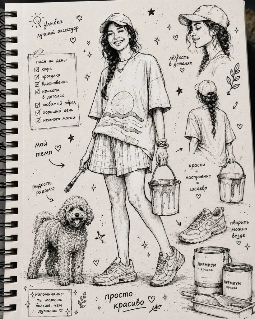 ภาพสเก็ตช์หมึกขาวดำสไตล์สมุดบันทึก 2