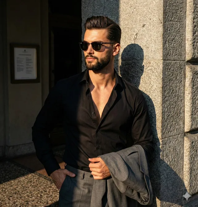ภาพแฟชั่นชายคมเข้ม: ดราม่าแรง สไตล์จัดจ้าน