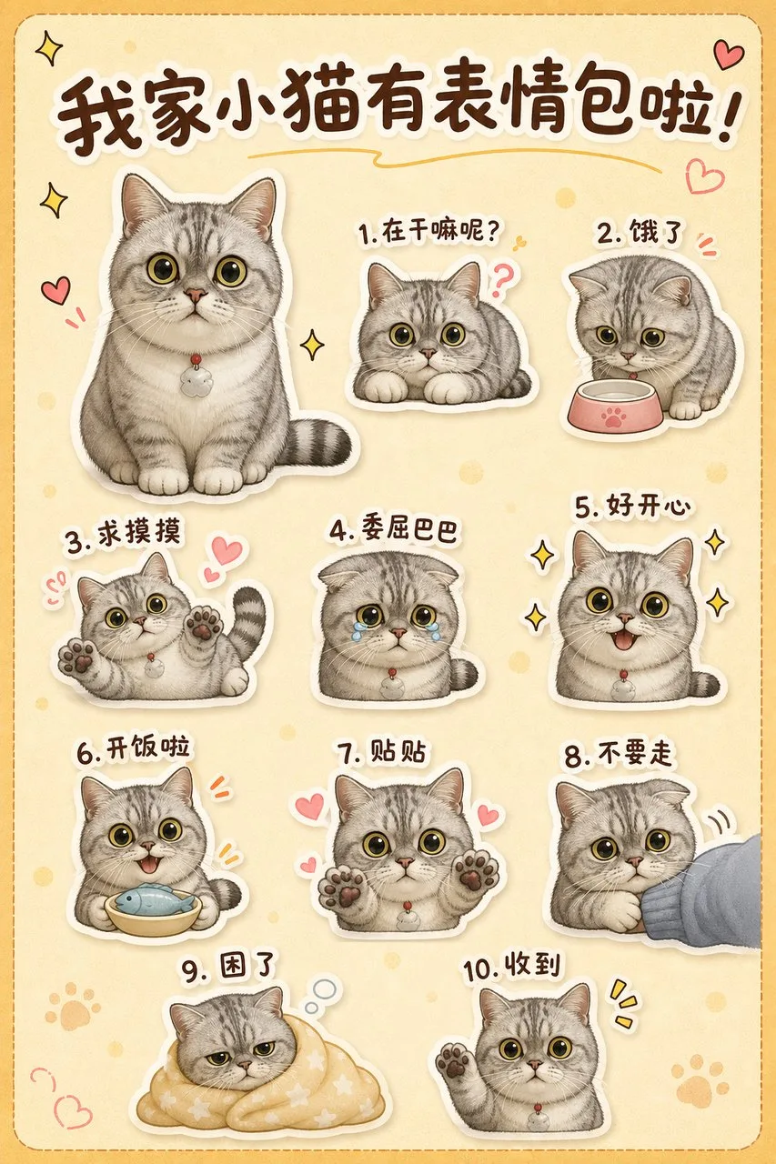 โปสเตอร์แสดงสติกเกอร์ตัวการ์ตูน Q-version 1