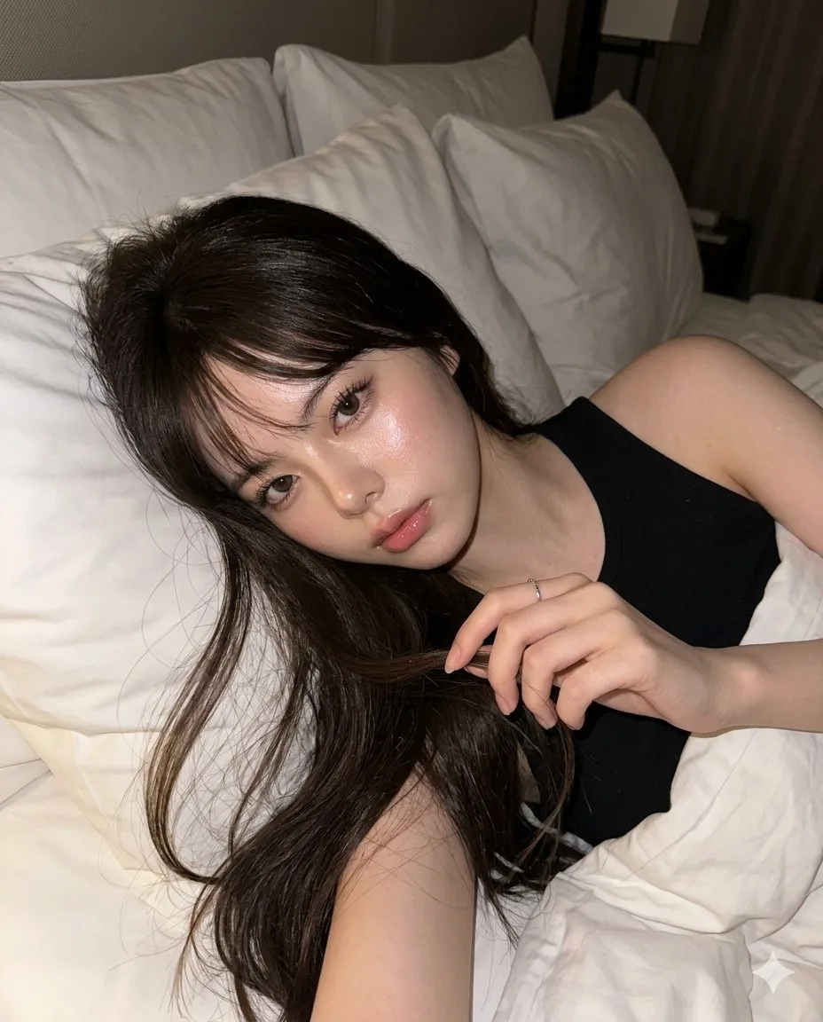 เซลฟี่สาวในห้องนอนส่วนตัวยามดึกด้วย iPhone 17 Pro 1