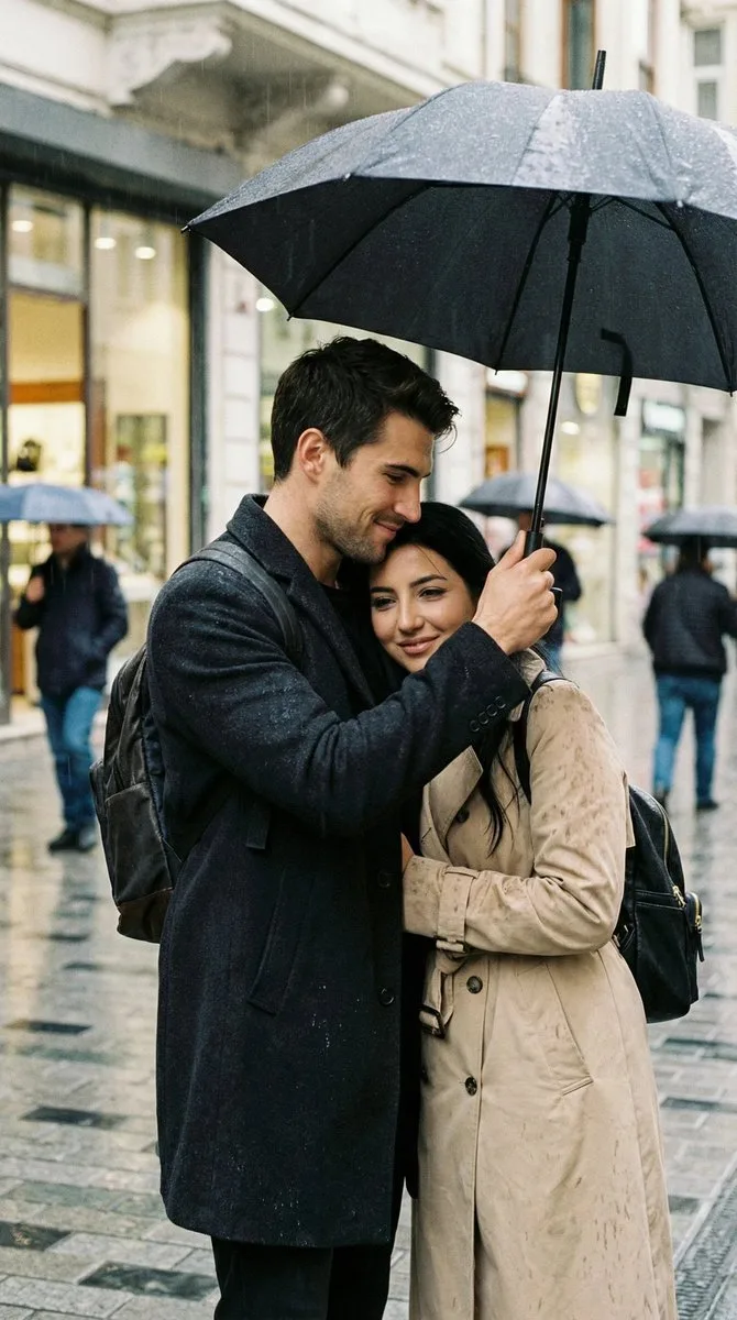 คู่รักใต้ร่มในตรอกฝนพรำอิสตันบูล 1