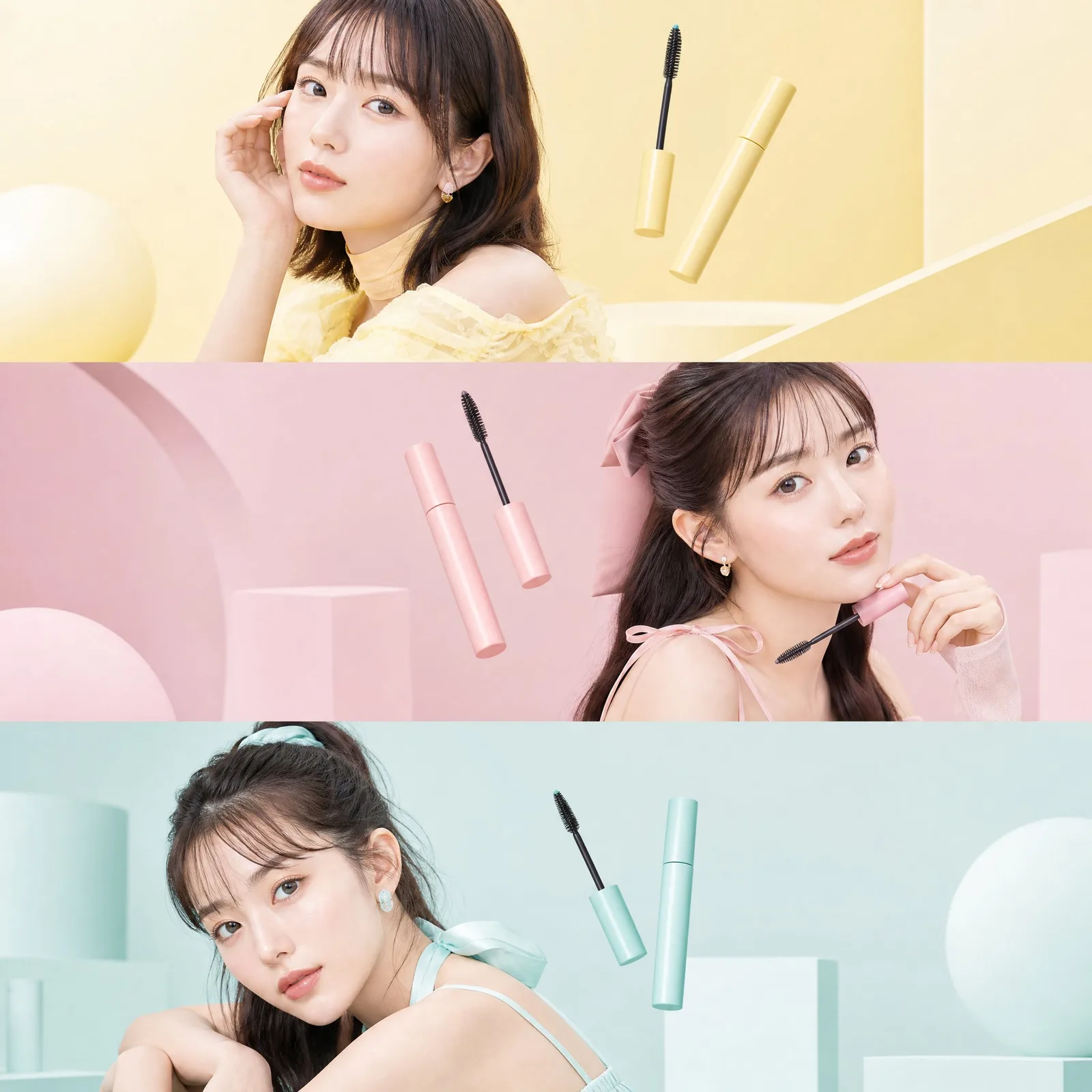 คอลลาจบิวตี้สาวญี่ปุ่นสุดพรีเมียม 3 สีพาสเทล 1