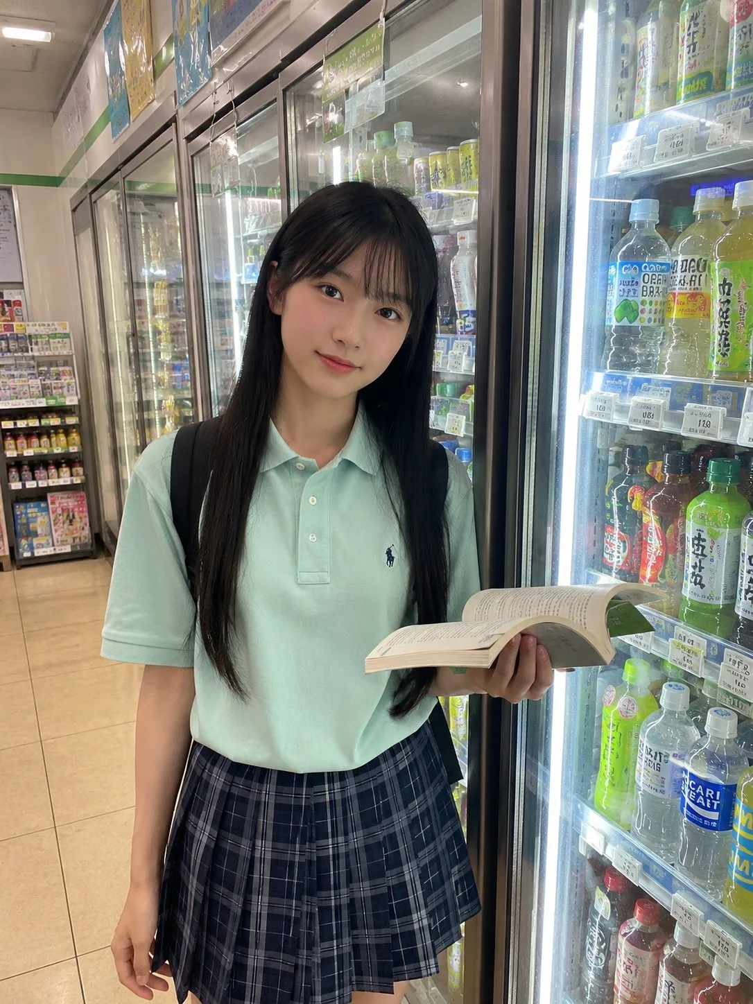 สาวญี่ปุ่นผมยาวในร้านสะดวกซื้อแสนสดใส 1