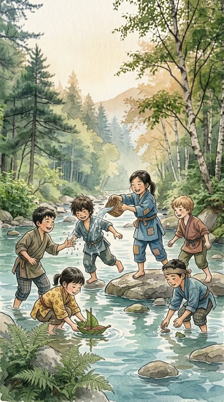 ภาพประกอบน่ารัก: เด็กน้อยในป่าสไตล์ญี่ปุ่น 2
