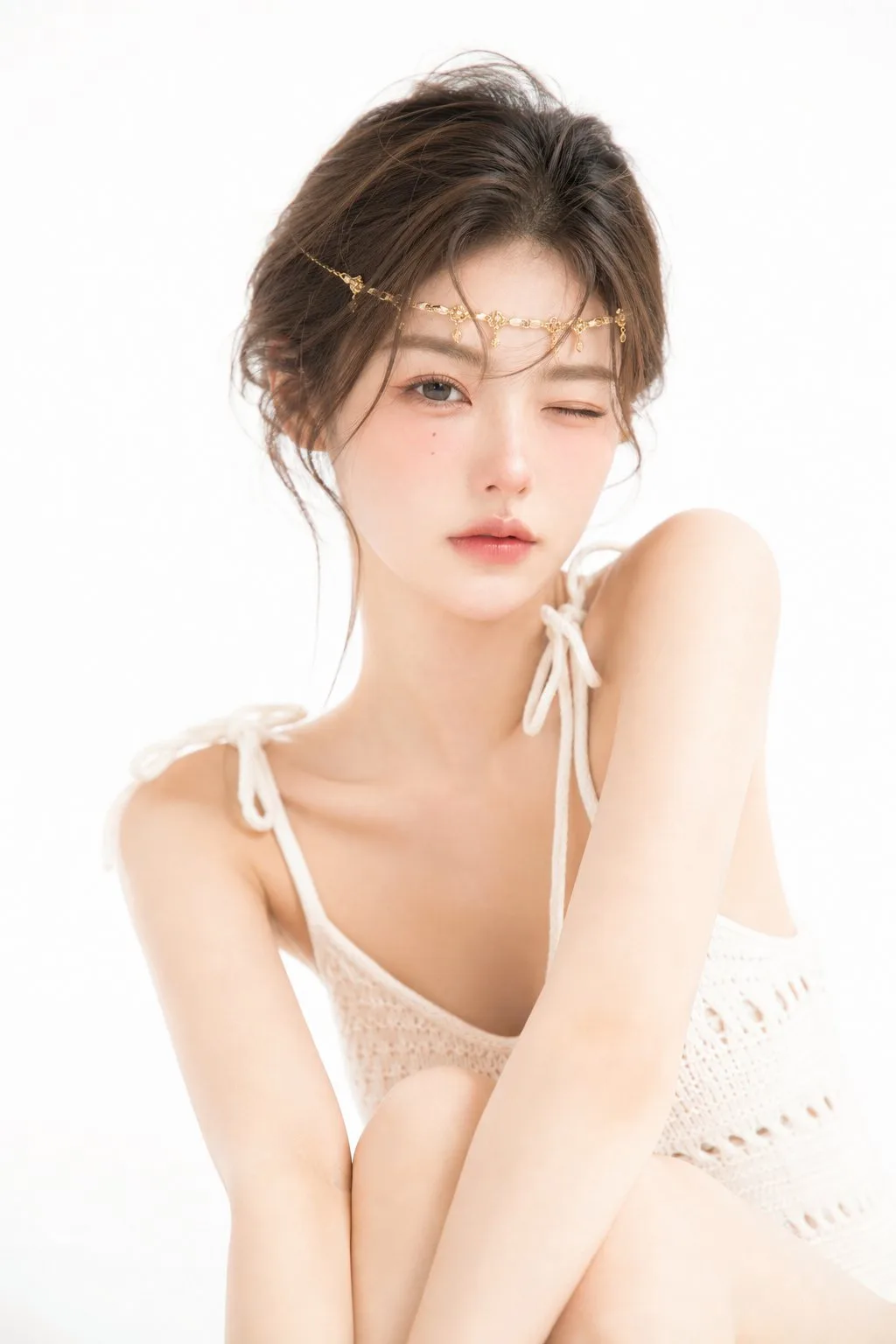ภาพถ่ายสาวญี่ปุ่นสไตล์นิตยสาร โทนแชมเปญขาว 1