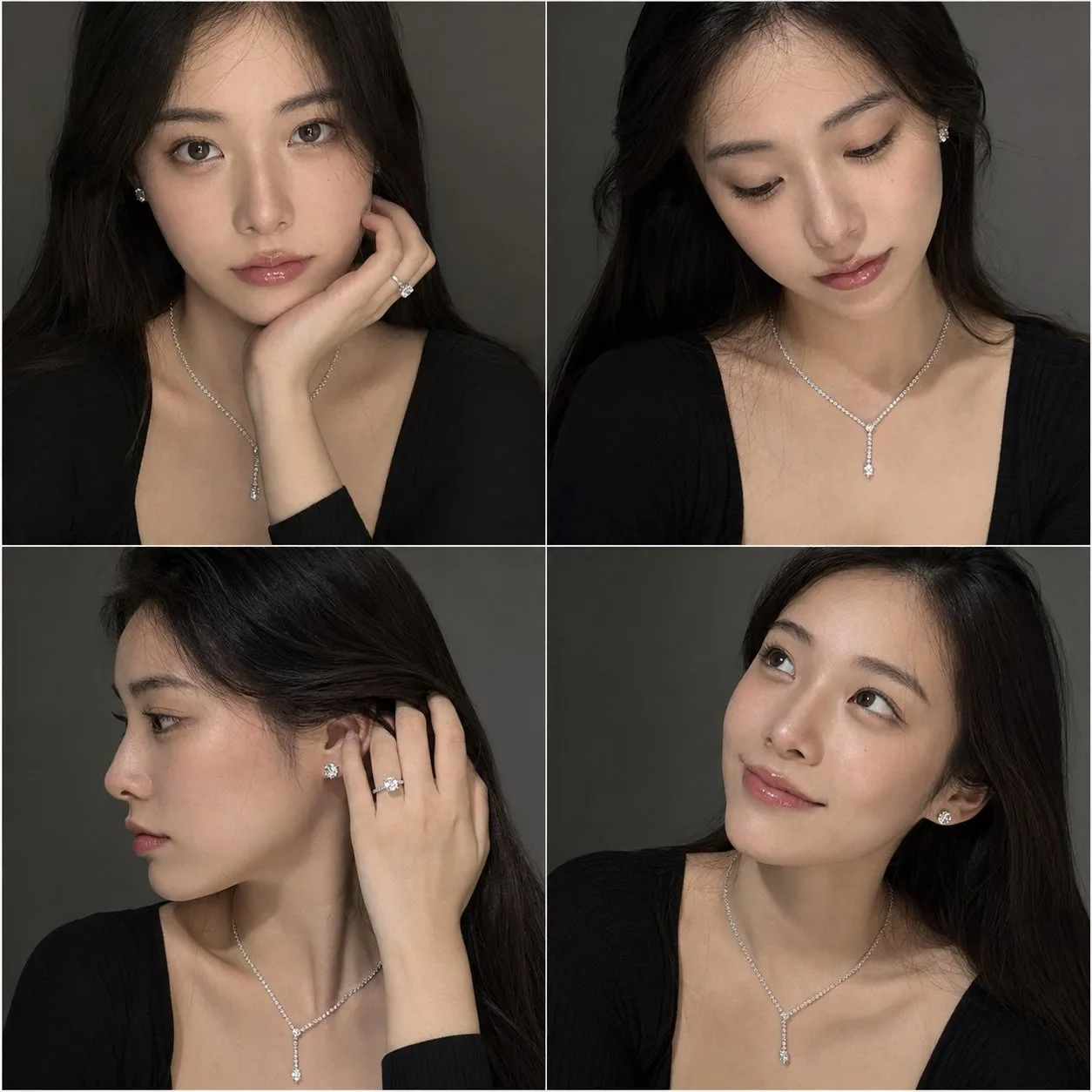 สาวญี่ปุ่นกับเครื่องประดับหรูสไตล์มือถือ (4 ช่อง) 1