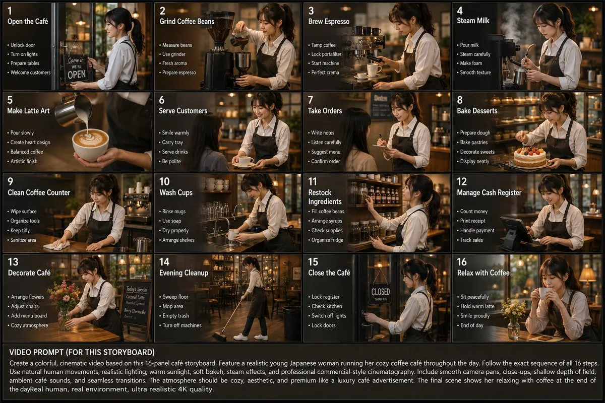 เรื่องราว 16 ช่อง: ชีวิตประจำวันคาเฟ่สไตล์ญี่ปุ่น 1