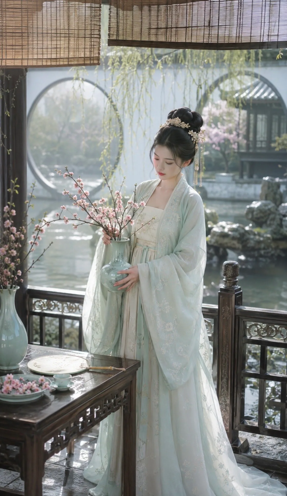 หญิงสาวในชุดโบราณสไตล์ซ่ง ณ สวนเจียงหนาน 1