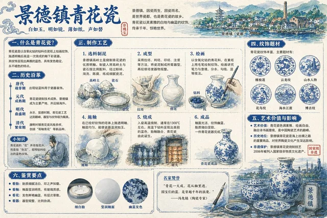 แผนภาพอธิบายเครื่องลายครามจีน จิ่งเต๋อเจิ้น