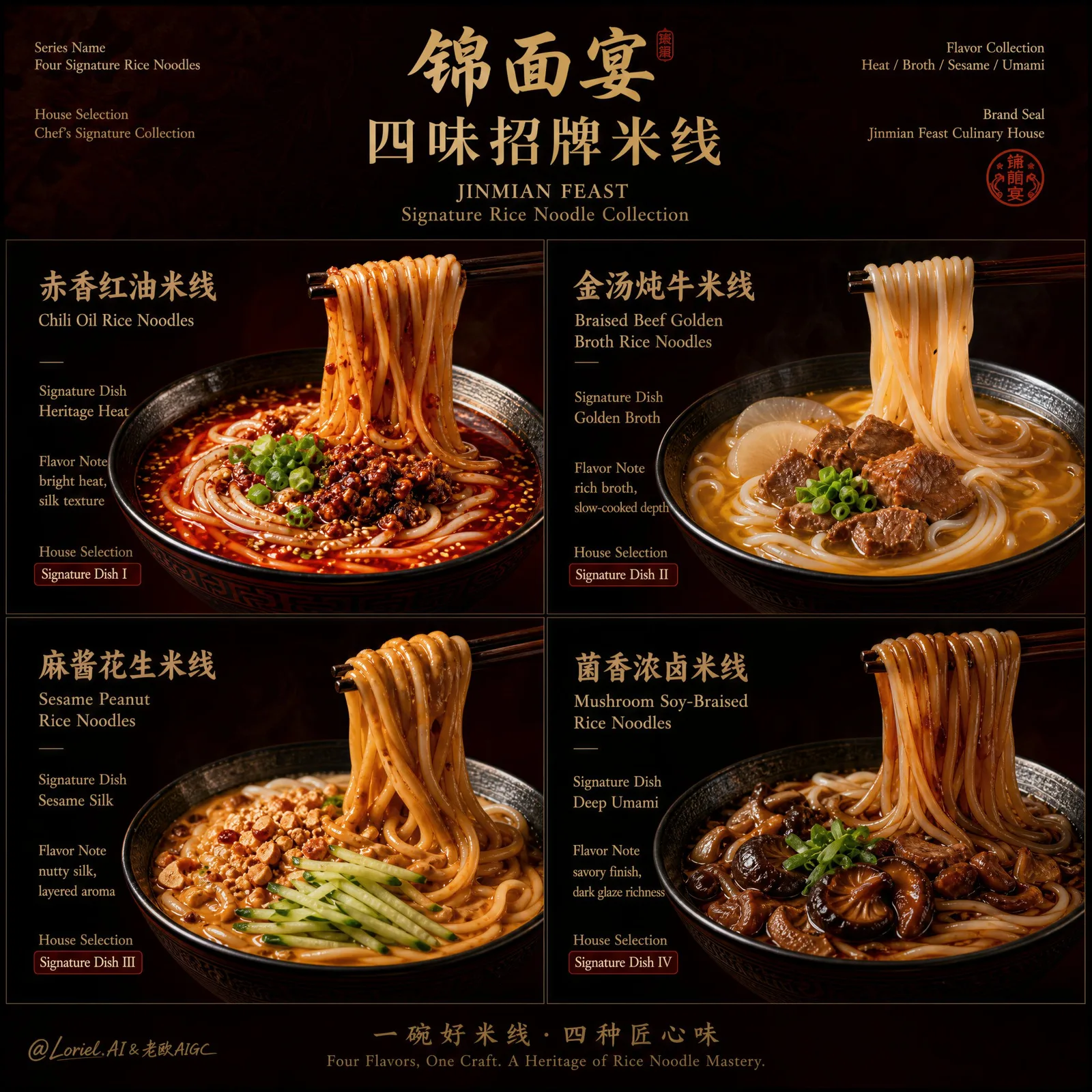 โปสเตอร์หรู: บะหมี่ข้าวสี่แบบ 锦面宴 1