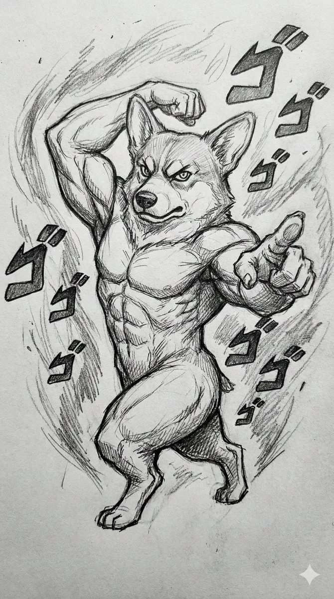 ภาพวาดดินสอ JOJO สไตล์บิดเบี้ยว 1