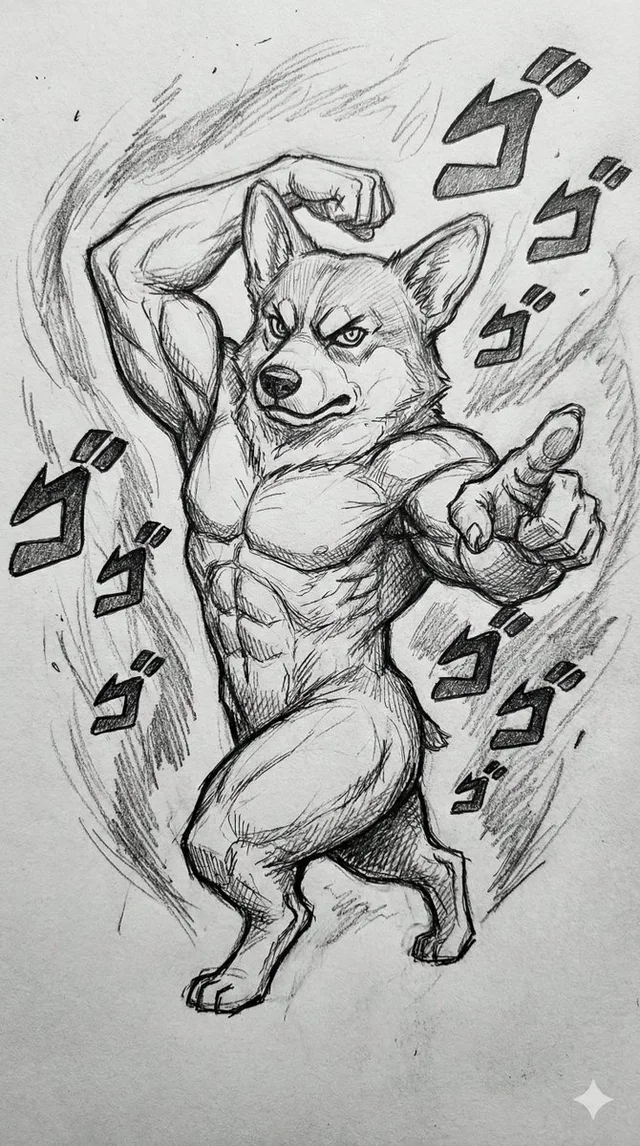 ภาพวาดดินสอ JOJO สไตล์บิดเบี้ยว