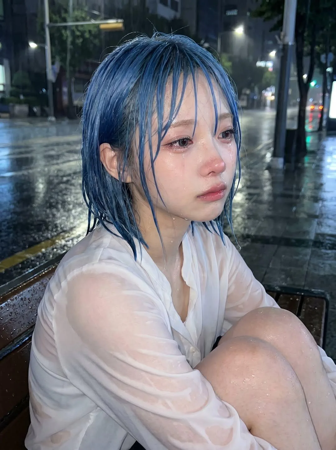 สาวน้อยเกาหลีอกหักกลางสายฝน ราตรี 1