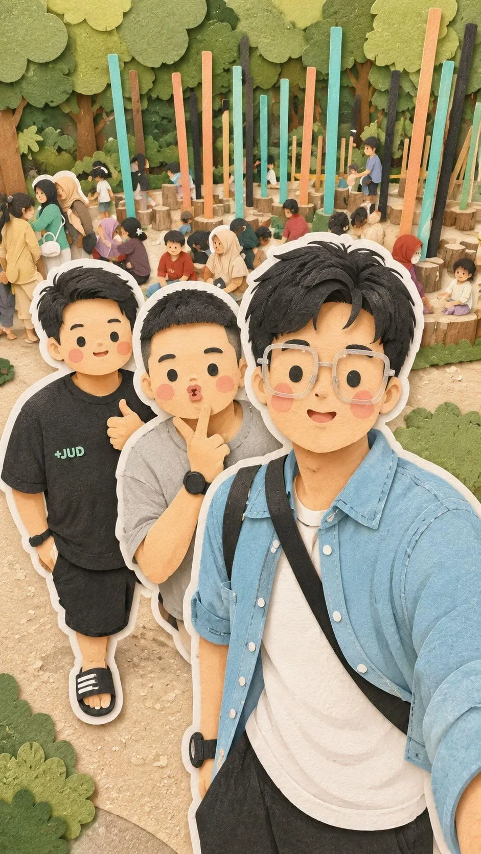 ภาพปะติดครอบครัวสุดน่ารัก สไตล์งานฝีมือ 1