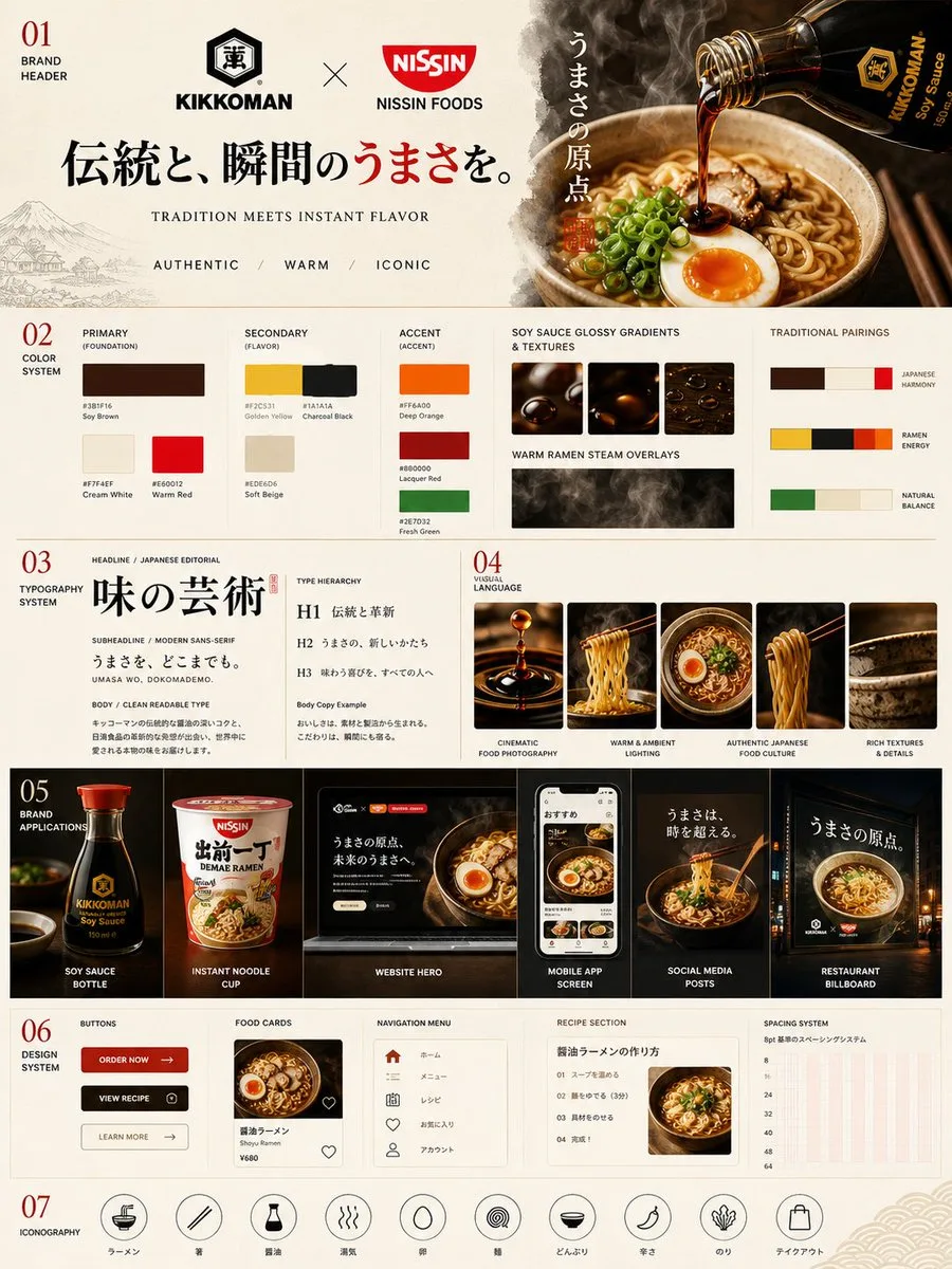 โปสเตอร์แบรนด์ Kikkoman x Nissin: สุนทรียภาพอาหารญี่ปุ่น 1