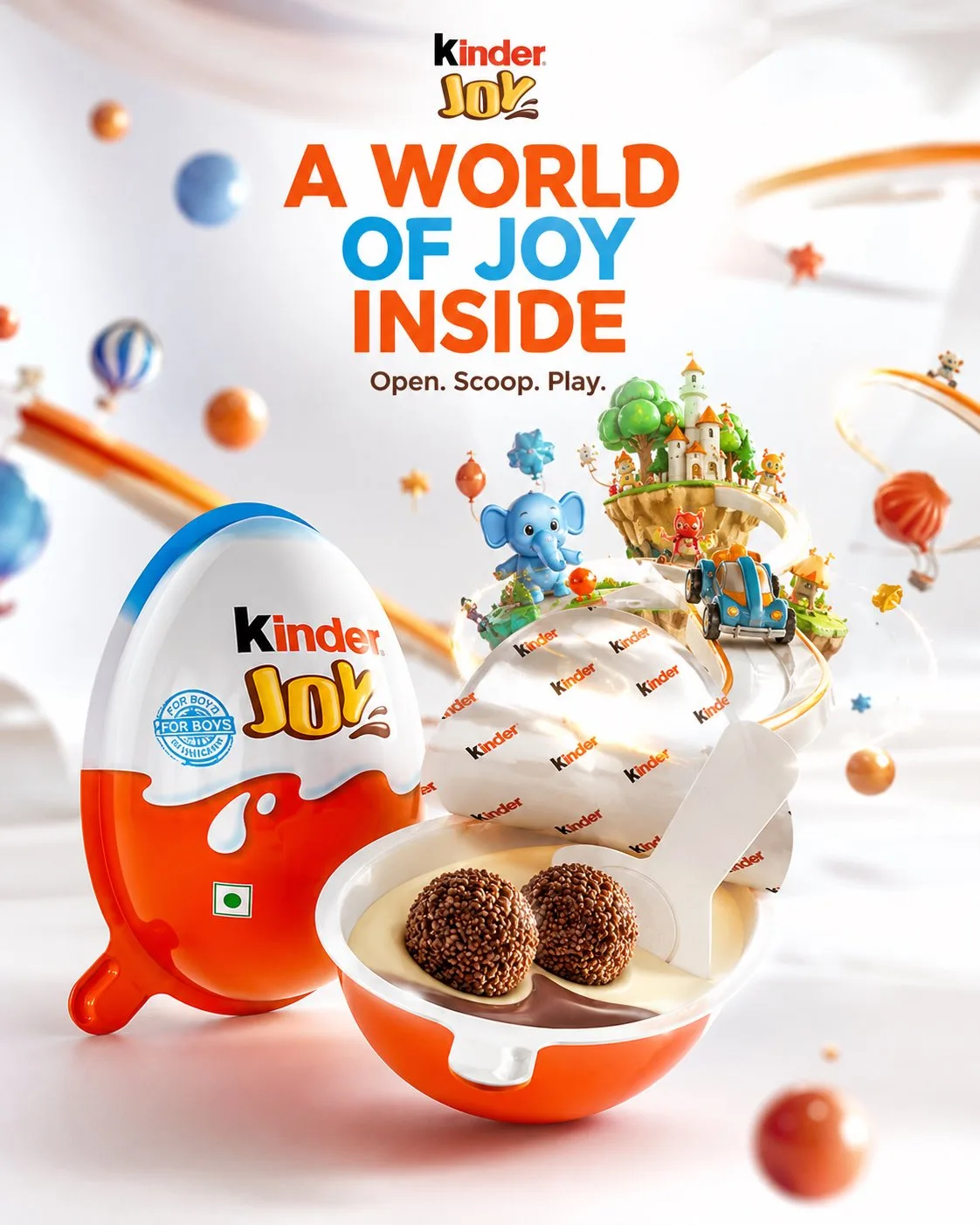 สร้างโฆษณา Kinder Joy ระดับพรีเมียม ถ่ายภาพเชิงพาณิชย์ 1