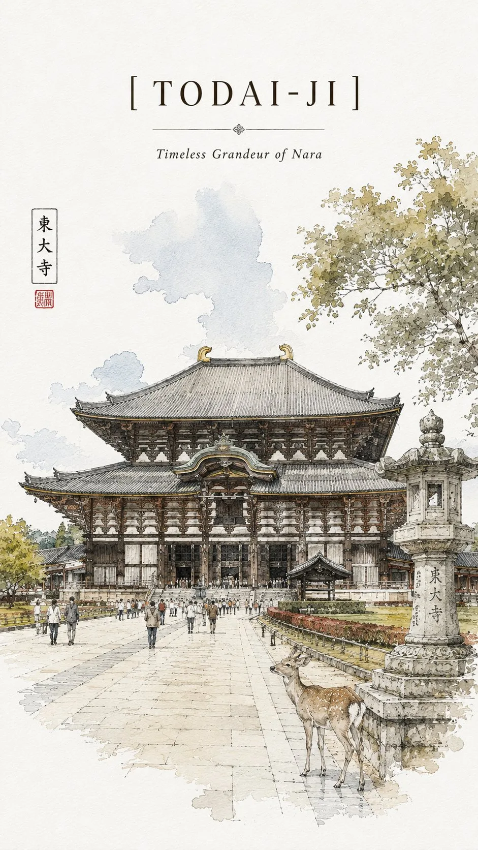 โปสเตอร์ภาพร่างวัดคินคาคุจิ มินิมอล วิจิตร 1