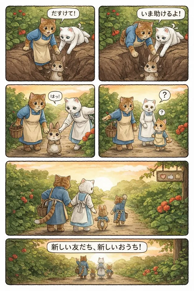Kling วิดีโอสู่การ์ตูน 4 ช่อง