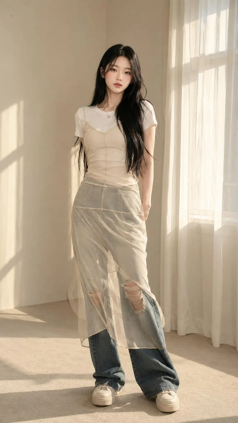 พอร์ตเทรตผู้หญิงในห้องแสงแดดสไตล์เกาหลี 1