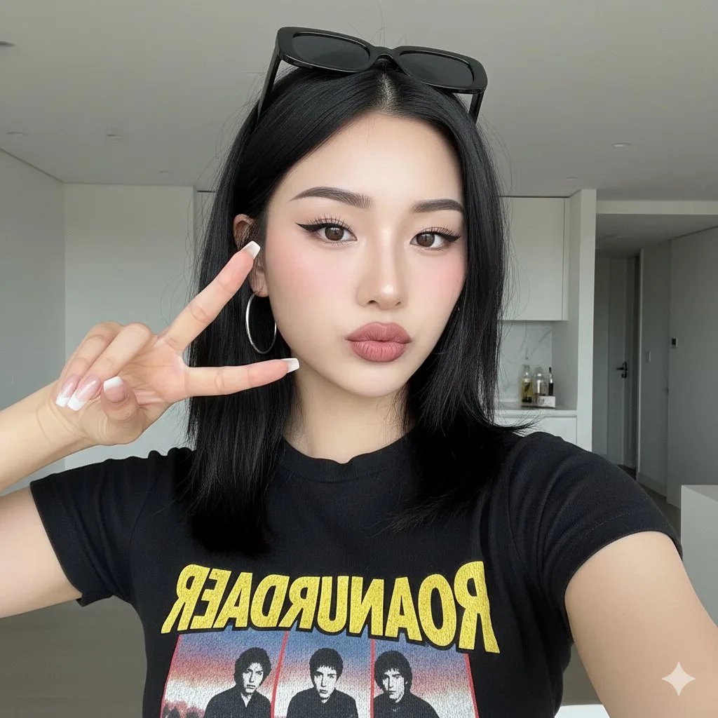 สาวหวานเกาหลีสุดคูล ถ่ายเซลฟี่หน้ากระจก 1