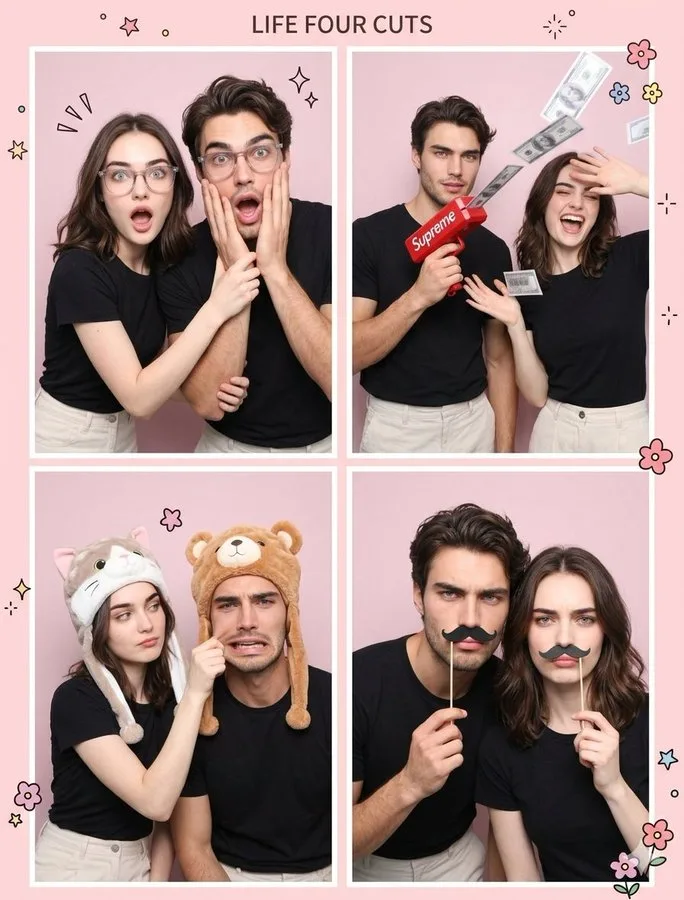 คู่รักถ่ายรูปโฟโต้บูธเกาหลี 4 ช่องสุดป่วน 1