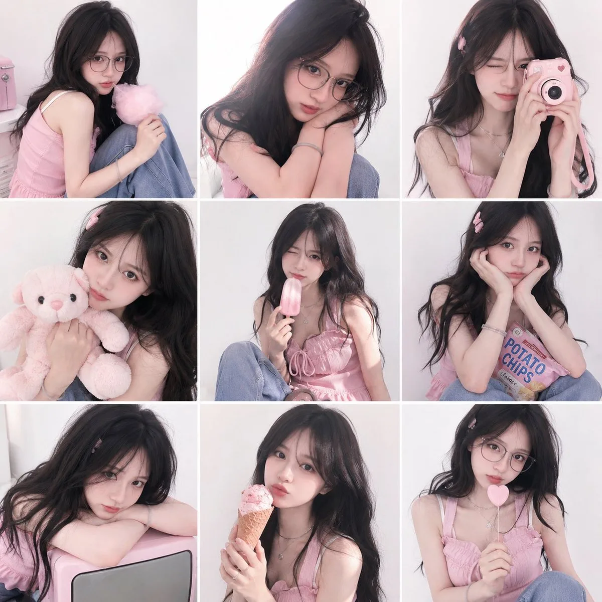 คอลลาจสาวเกาหลีสุดคิ้วท์ สไตล์นิตยสาร 3x3 1