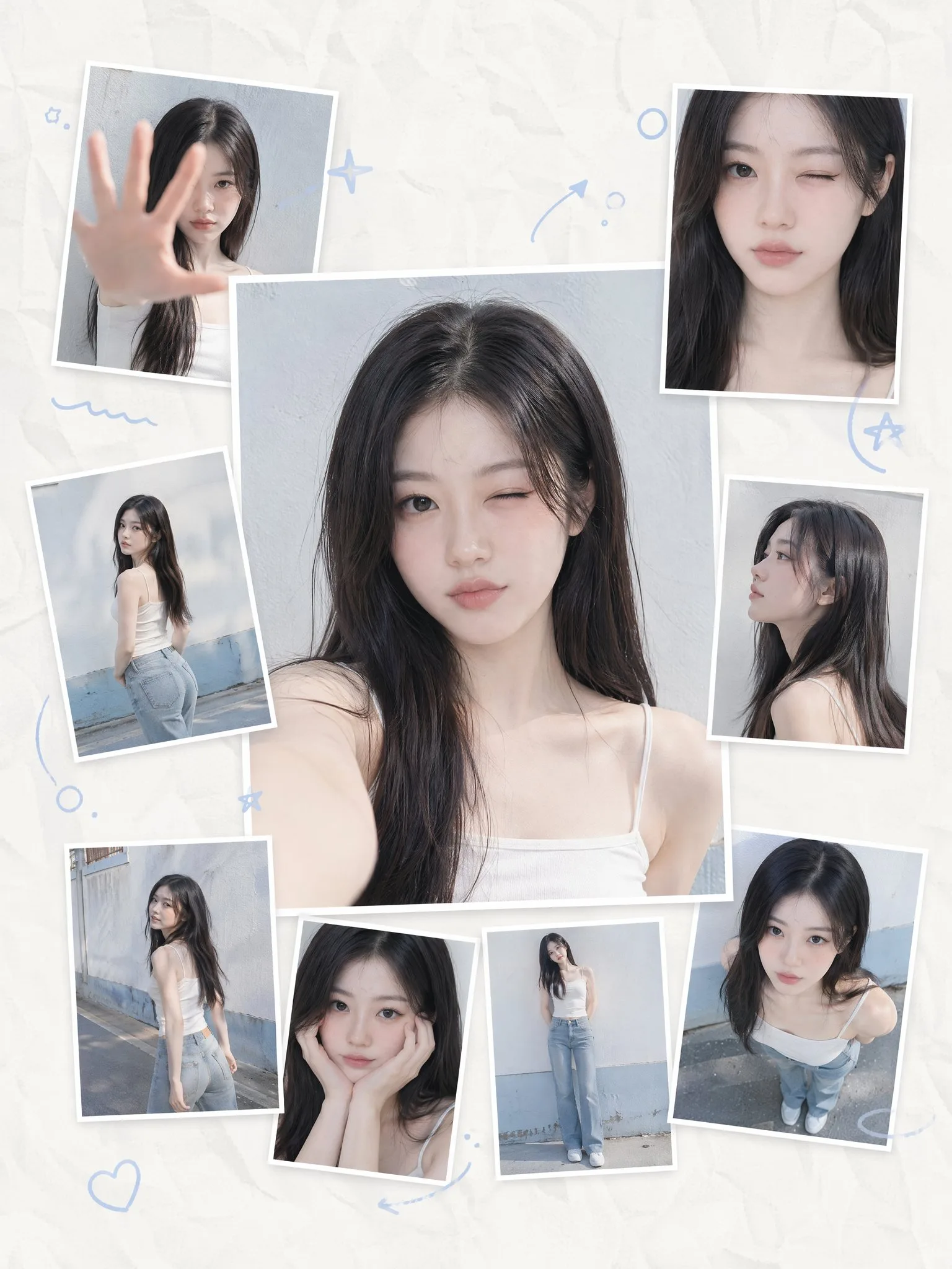 ภาพบุคคลสไตล์เกาหลีมินิมอลแบบคอลลาจ 1