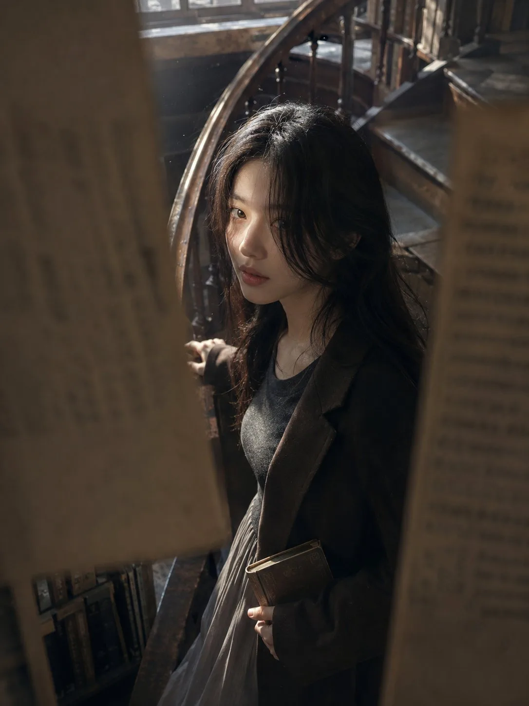 สาวเกาหลีกับบรรยากาศร้านหนังสือเก่าในบันไดวน 1