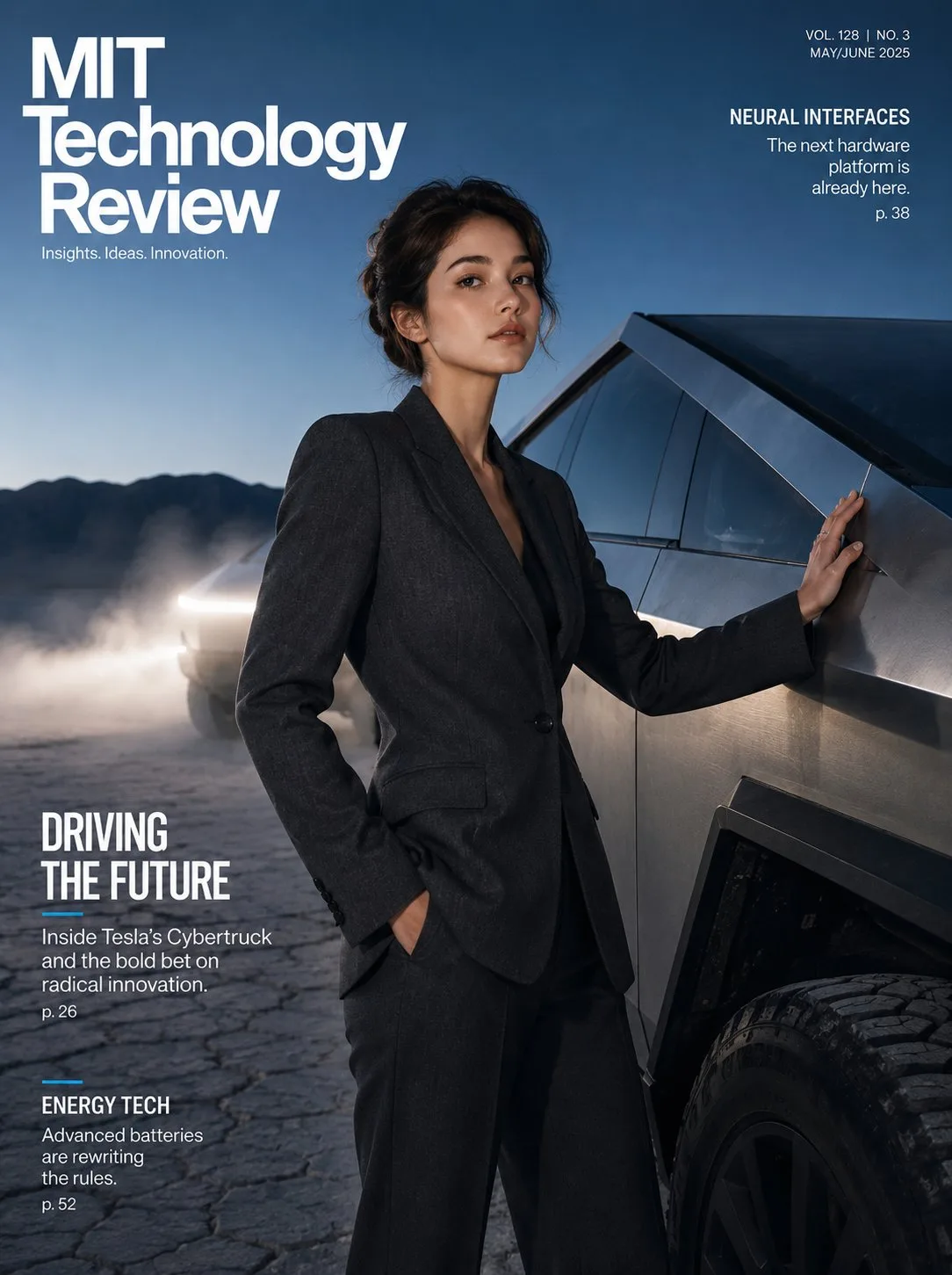 สาวเกาหลีกับ Tesla Cybertruck: ปกนิตยสารเทคโนโลยีอนาคต 1