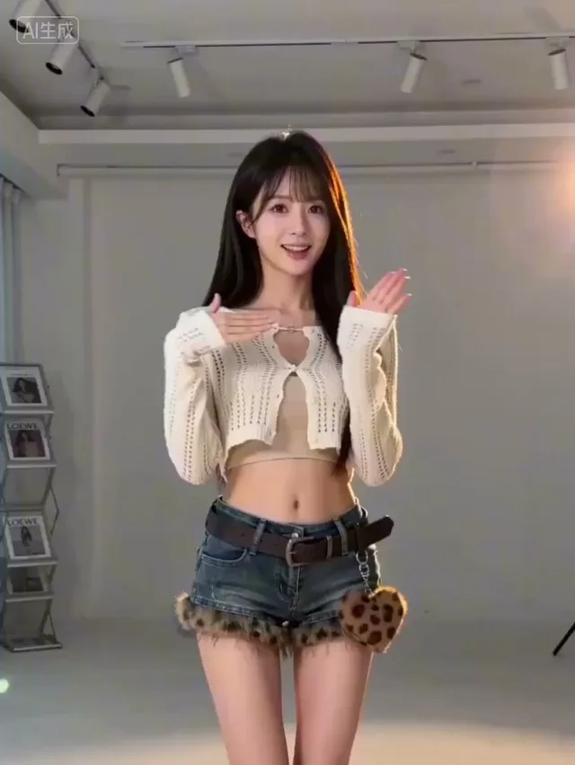 สาว K-Pop ในเสื้อถัก กางเกงยีนส์ เต้นสุดฮอต