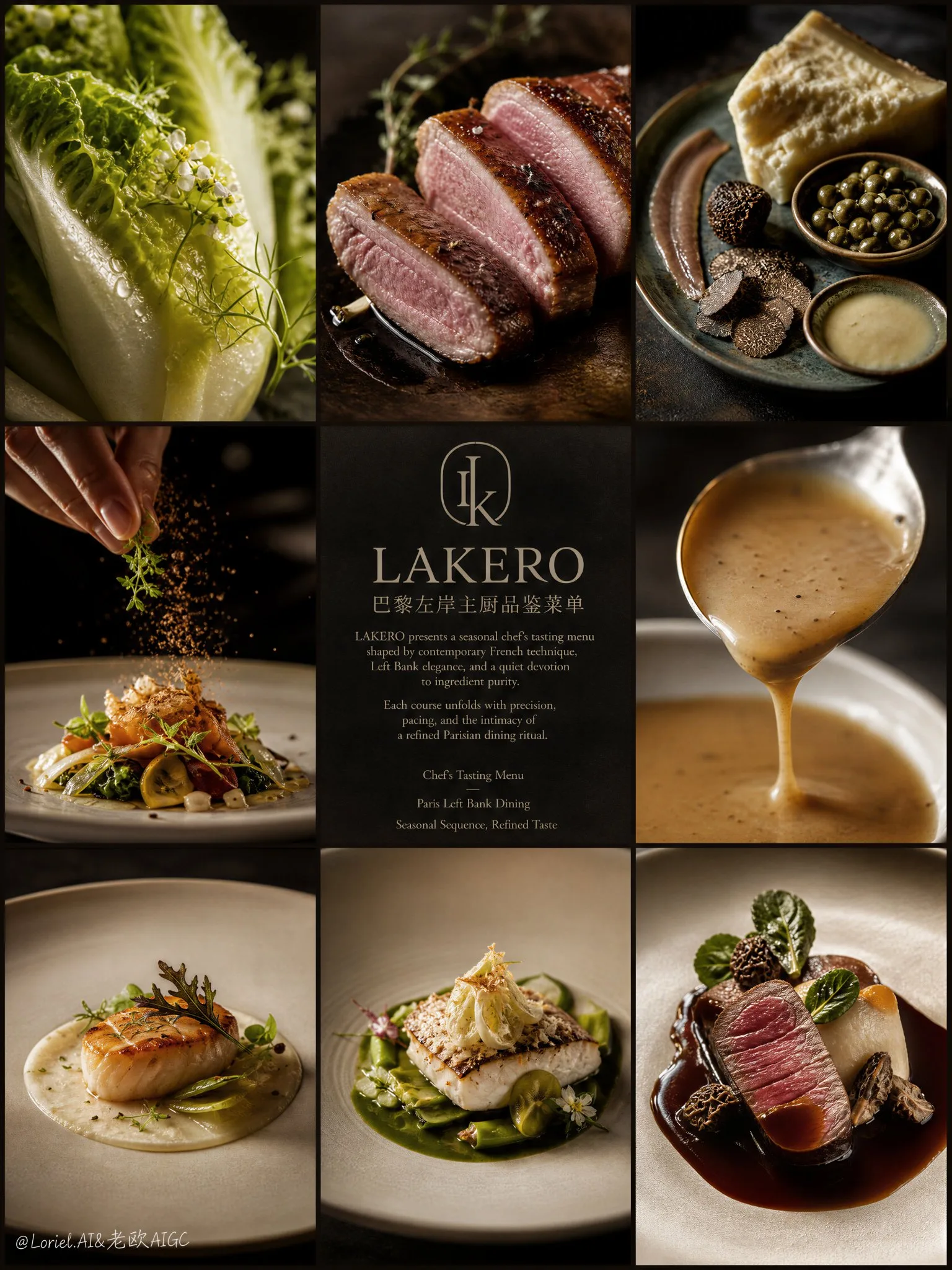 โปสเตอร์เมนูชิมรสสไตล์ปารีสฝั่งซ้าย: LAKERO 1