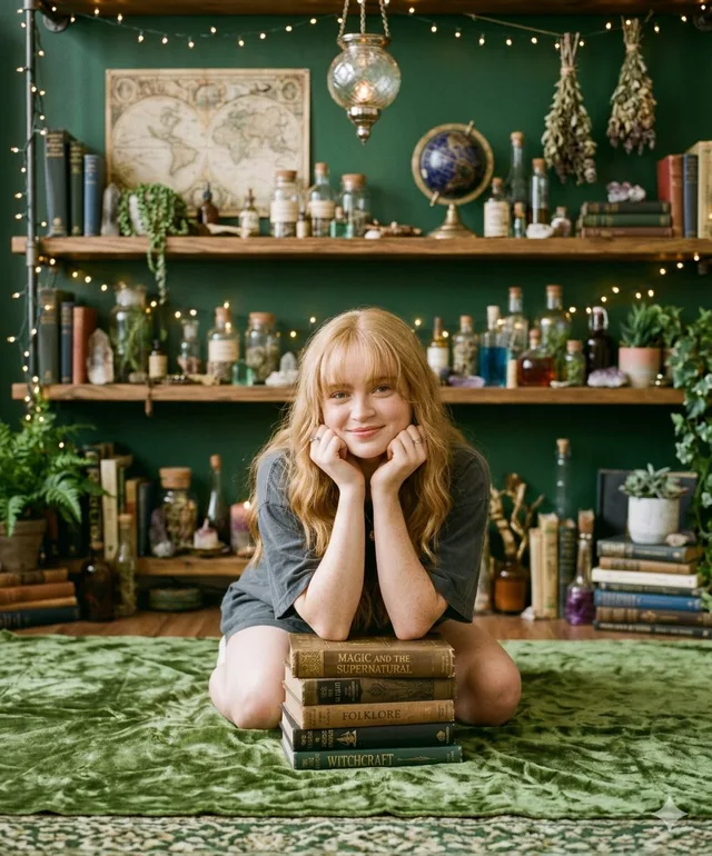 สาวผมทองแสนละมุนกับกองหนังสือนานาเวทมนตร์