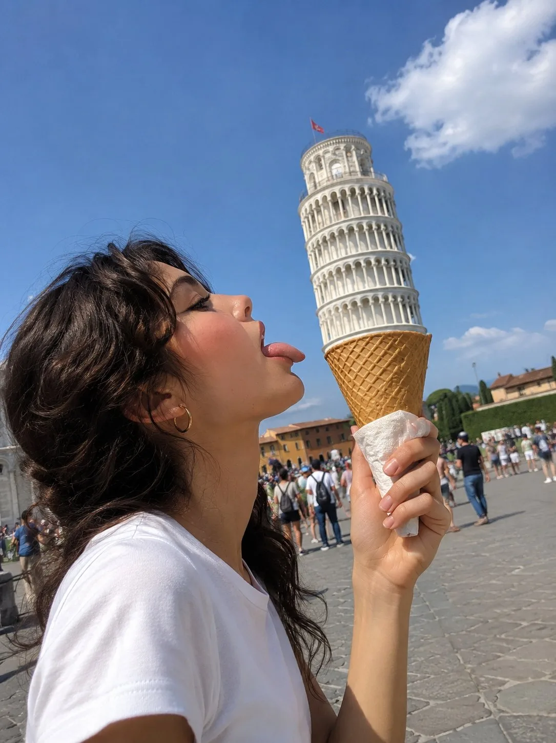 สาวกินไอติมหอเอนปิซ่า: ภาพลวงตา 1