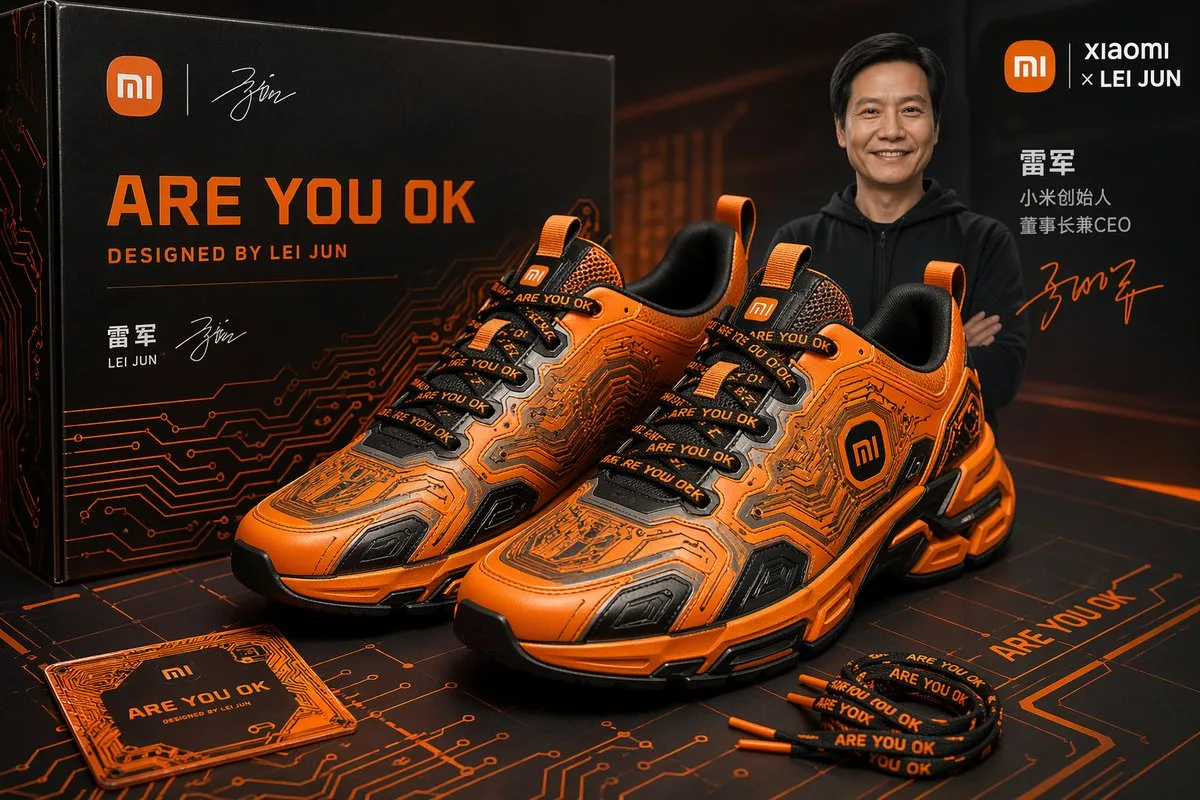 รองเท้าคอลแลบ เหลยจุน ARE YOU OK สีส้ม Xiaomi 1