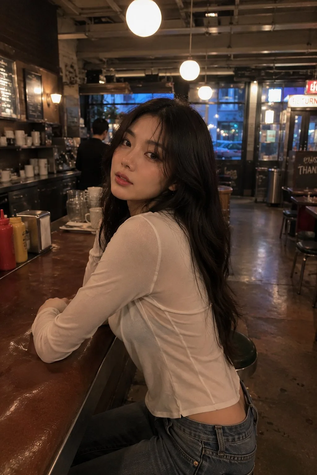 สาวแฟชั่นในร้านหนังสือ: ภาพถ่ายแนวไลฟ์สไตล์เหนือจริง 1