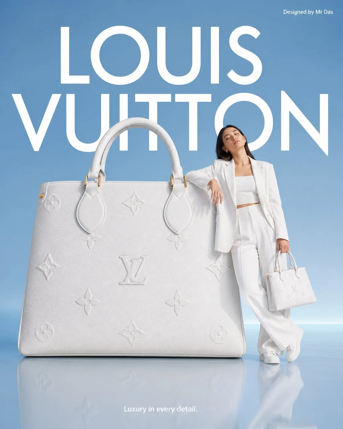 กระเป๋า LV สีขาวโอเวอร์ไซส์: ความเรียบง่ายมีสไตล์ 1
