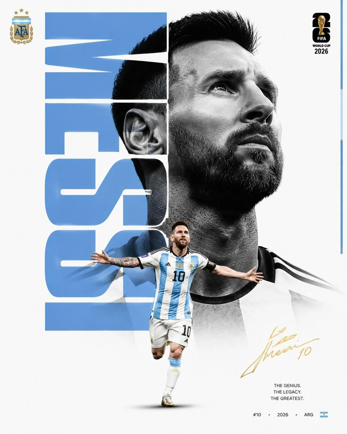 โปสเตอร์เมสซี่ฟุตบอลโลก สไตล์มินิมอลเหนือระดับ 2