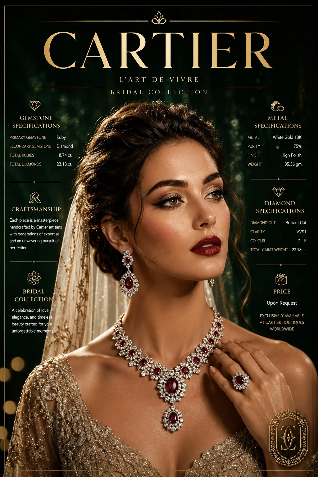 โปสเตอร์จิวเวลรี่แต่งงานหรูหรา สไตล์แฟชั่นชั้นสูง 1