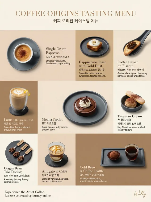 เมนูชิมกาแฟหรูหรา: สไตล์มินิมอลบนเว็บเพจ