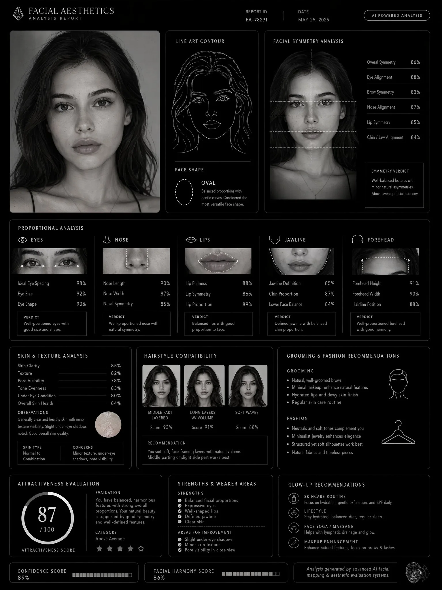 รายงานวิเคราะห์ใบหน้า สไตล์มินิมอลสุดหรู 1