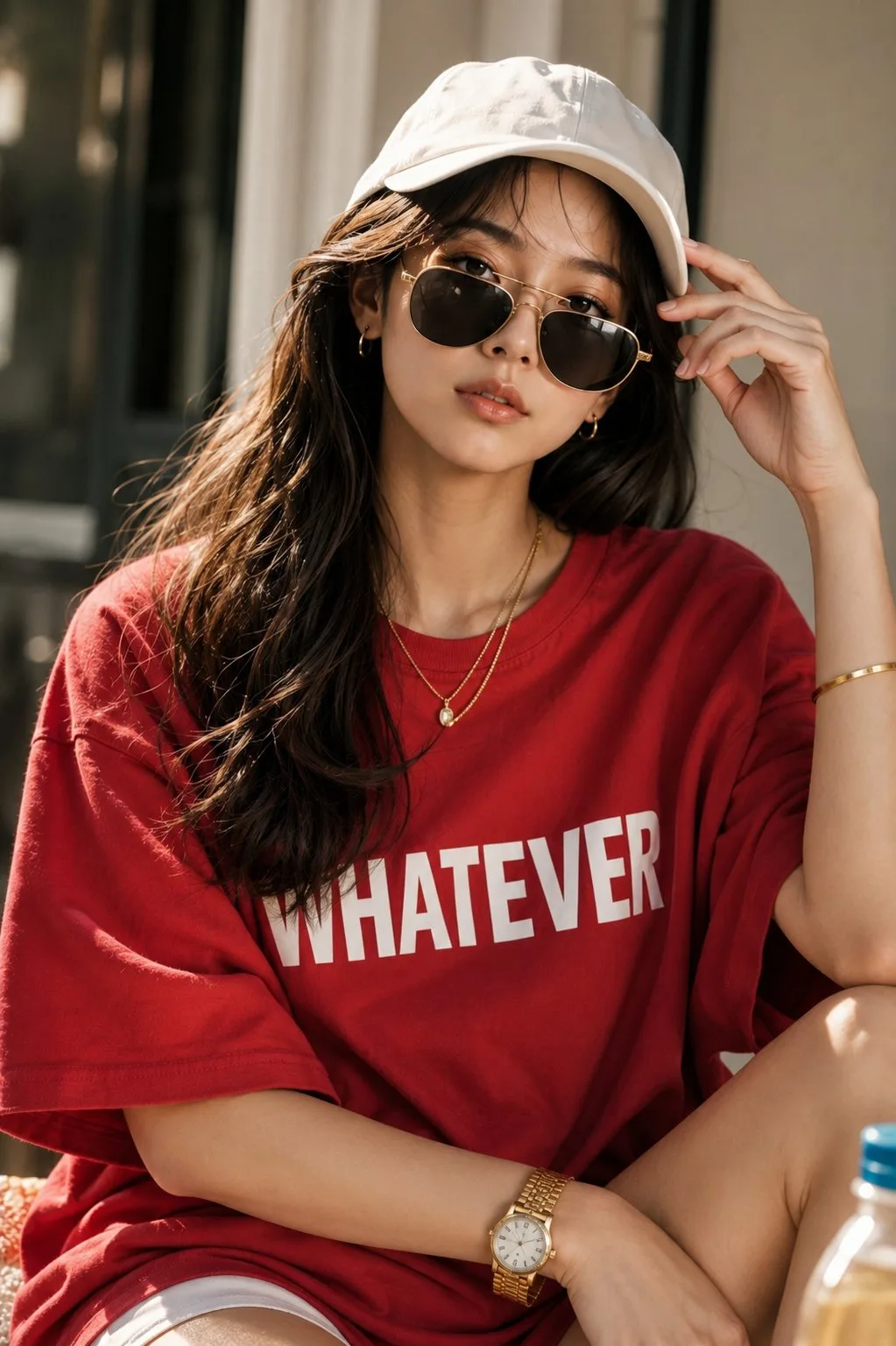 นิตยสารแฟชั่นหรู: เสื้อยืดสีแดงตัวอักษรจีน 1