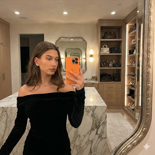 Bella Hadid ถ่ายเซลฟี่สุดหรูในชุดหนังเฟอร์