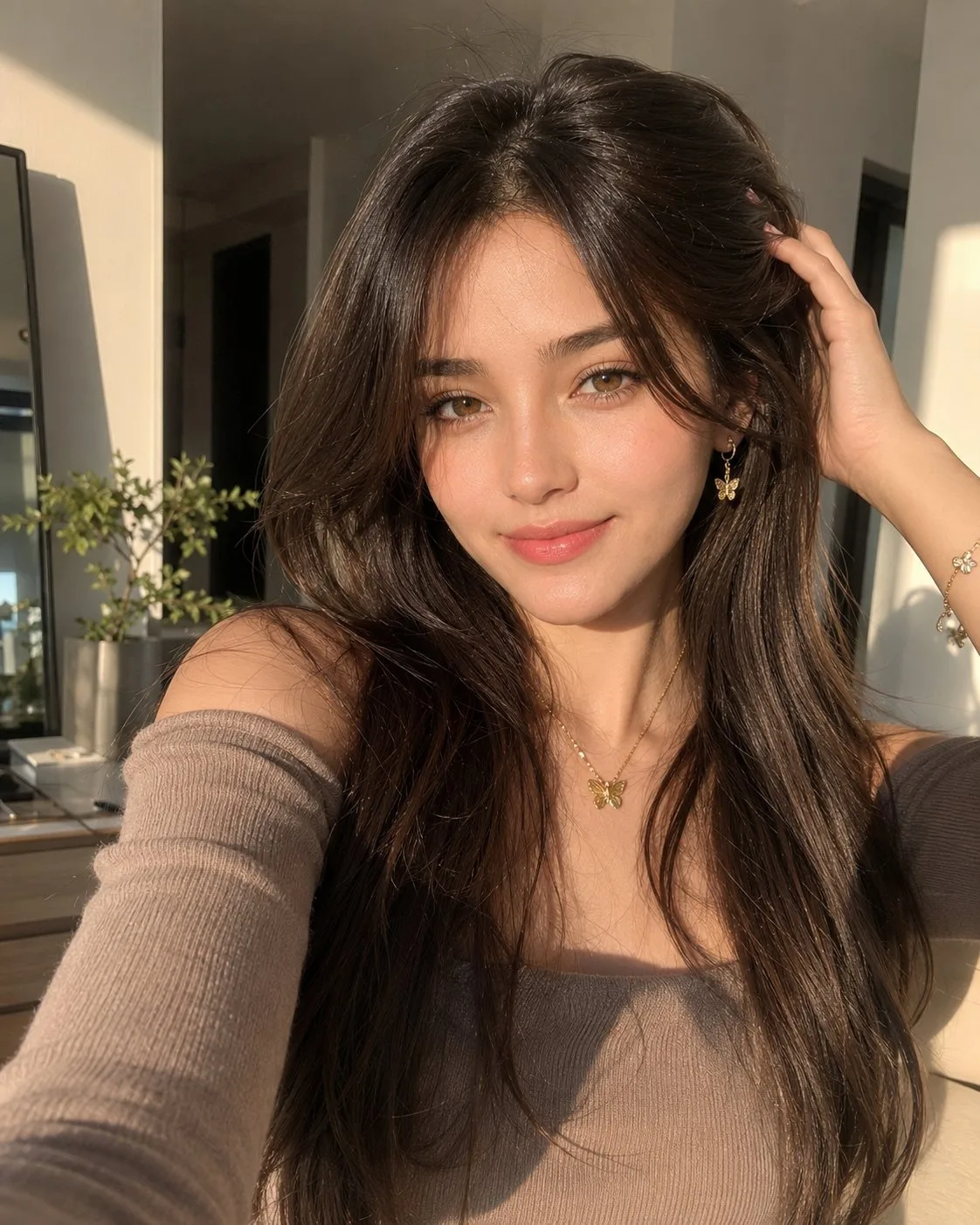 พอร์ตเทรตบิวตี้หรูหรา: แสงแดดอบอุ่นในร่ม 1
