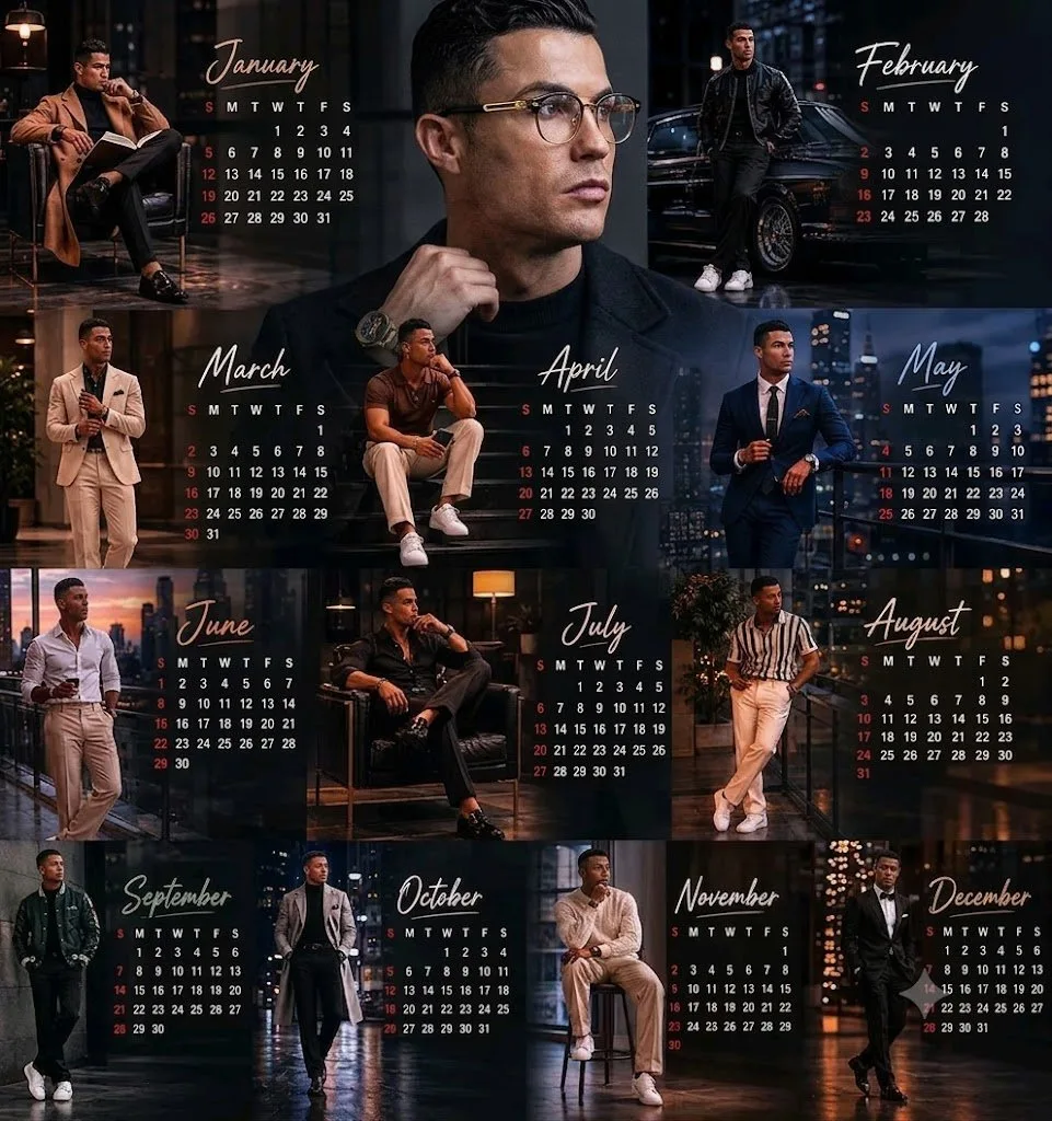 โปสเตอร์ปฏิทินแฟชั่นชายหรูหรา: สไตล์เมือง 1