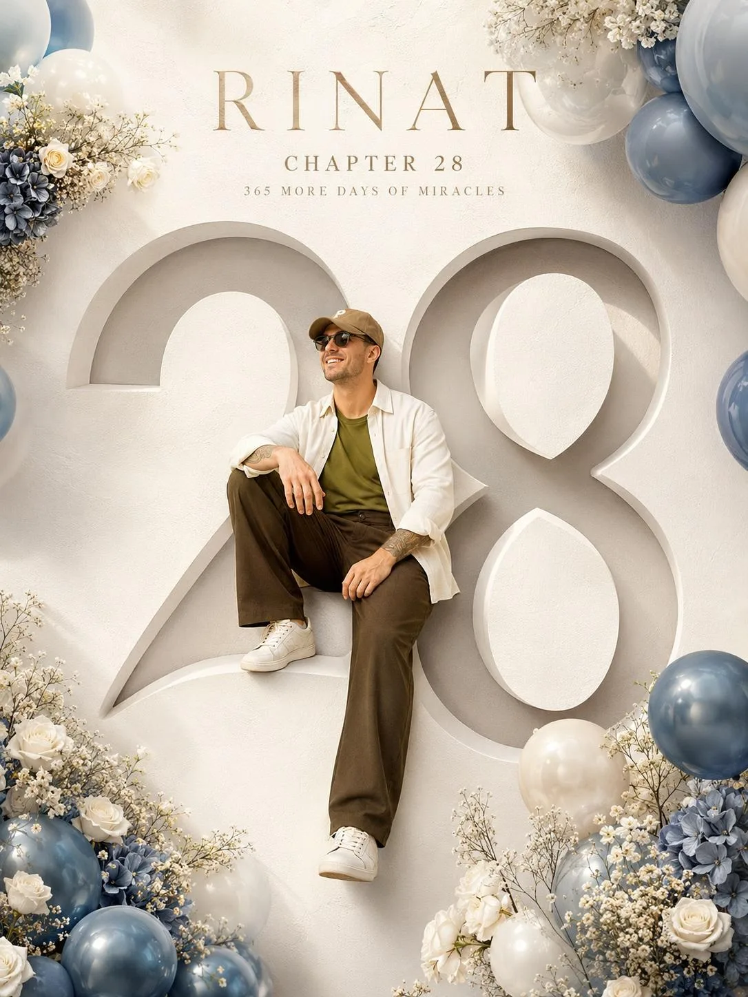 โปสเตอร์วันเกิด 3D หรูหรา สไตล์มินิมอล 1
