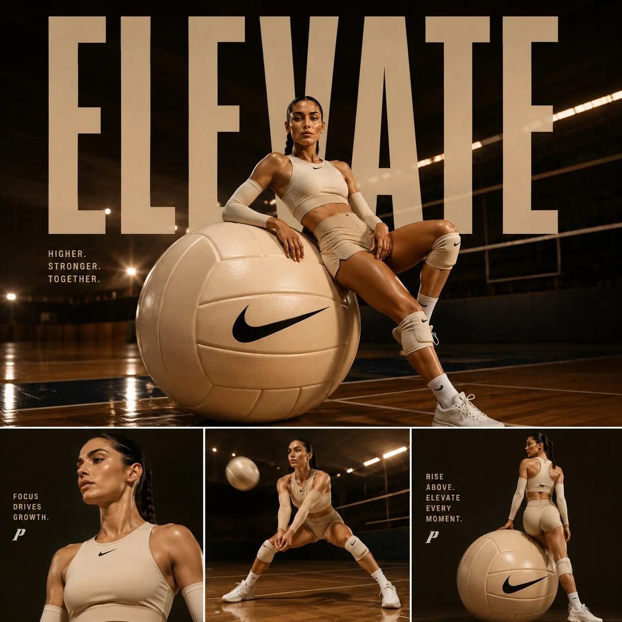 โปสเตอร์นิตยสารวอลเลย์บอลสุดหรู: ยกระดับพลังหญิง 1