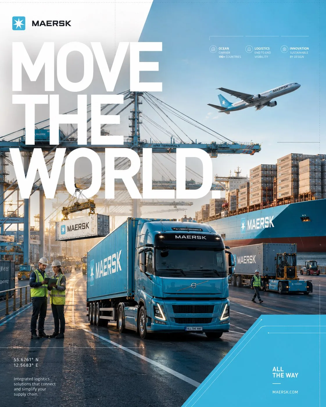 โปสเตอร์ Maersk: แคมเปญโลจิสติกส์ระดับโลก 1