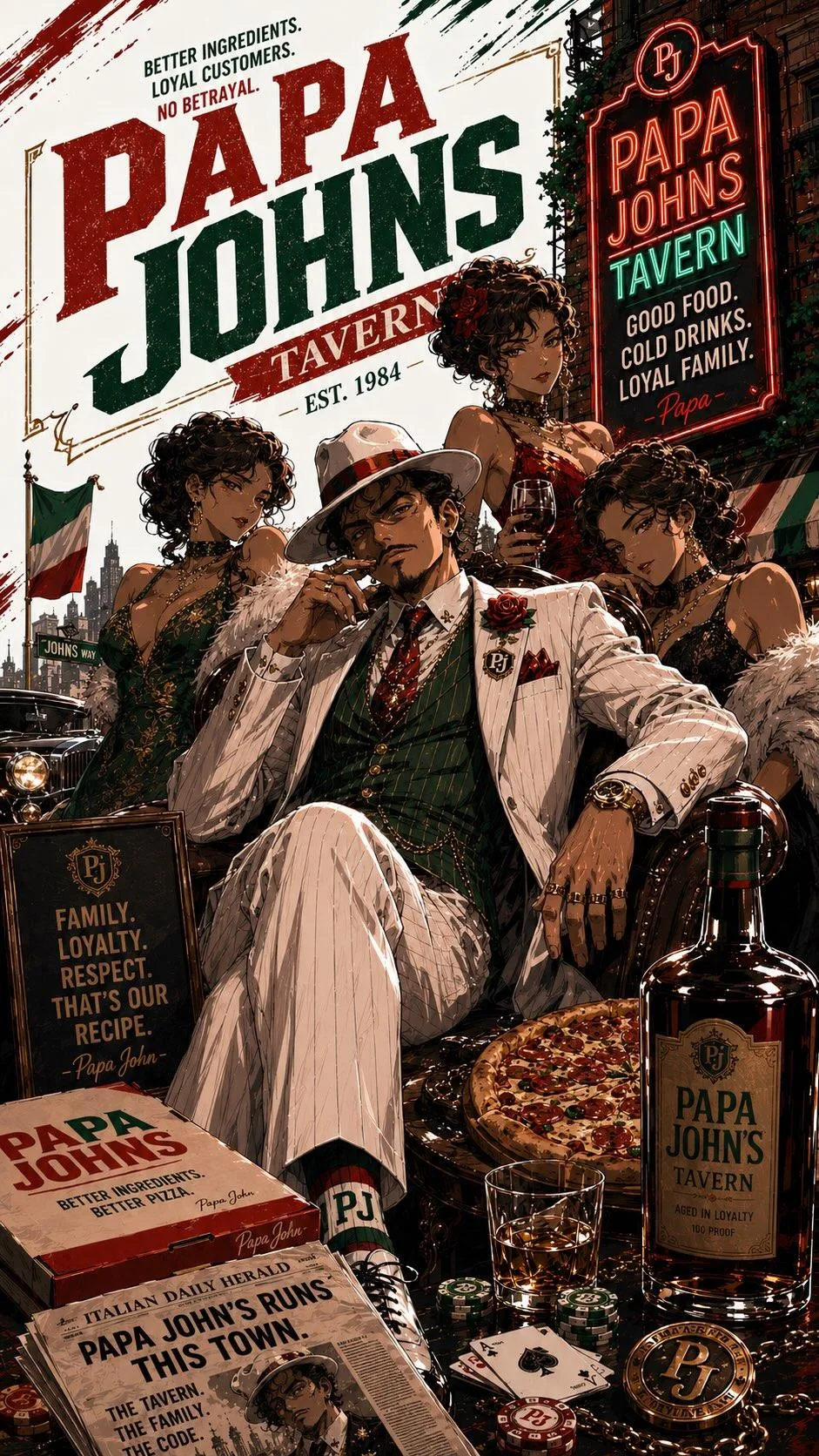 โปสเตอร์พิซซ่ามาเฟียชิคาโก้: การปะทะของสองอาณาจักร 2